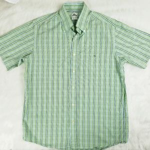 Lacoste Green Checkered Button down shirt sz 42